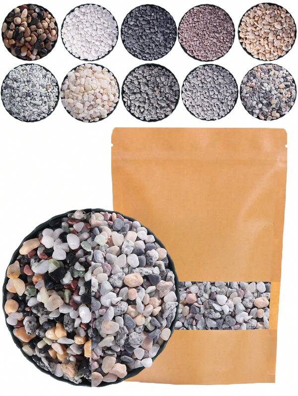 Natural Decorative River Stone - Mixed Color Pebble, Suitable For Aquarium, Garden, And Indoor/Outdoor Decorative Stone Crushed Stone, Suitable For Fish Tank Bottom Sand, Vase And Flower Pot Filling, Aquatic Plants, Micro Landscape, Mini Garden Natural Stone Mixture, Perfect For Halloween, Christmas, New Year