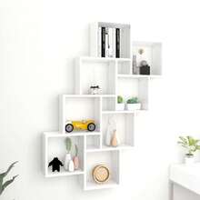 Gieanoo Wandrek voor kinderkamer, set van 3, 40 cm, wandrek, wit, massief grenen, moderne planken, zwevend rek voor werkkamer, slaapkamer en keuken