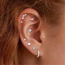 小型防过敏扁平耳钉，适合男性和女性，手术不锈钢耳环套装，微型螺丝背软骨耳环。