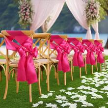 20pcs Satin White Chair Sash Bows, 7 X 108 Inches (17.8 X 274.3 Cm) Universal Chair Ribbons, Suitable For Weddings, Parties, Banquets, Restaurants, Events, Daily Decoration - Multicolor - View 12