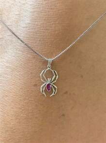 1 PC Teen Cubic Zirconia Elegant Spider Necklace Pendant For Girls For Birthday Gift