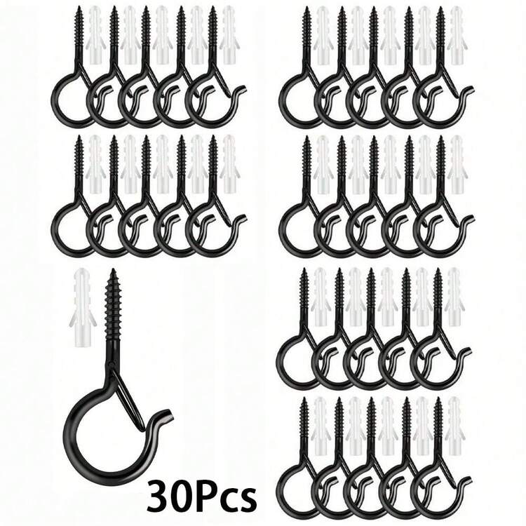 Heavy Duty Metal Screw Hooks - Suitable For Indoor/Outdoor Use, Great For Hanging Plants, LED Lights, Wind Chimes And Garage Decor - Multicolor - View 20