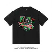 1 Piece 787b Summer Short Sleeve T-Shirt 100% Cotton, 180g, With Racing Rotary Engine Design And JDM Modification Culture, Best Seller. - 黑色 5 - 查看 6