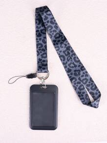 黑色豹纹教师钥匙扣挂绳，可用于挂证件和钥匙，可爱颈带挂绳，可挂信用卡、通行证、手机等，配有金属钥匙环，是送给老师、学生、教职工的绝佳礼物，也是教师节感谢老师的最佳选择。汽车配件、包包挂饰、哥特风、Y2K风格、万圣节配饰、教师节包包配饰、带证件套的挂绳、汽车配件、包包挂饰、圣诞节礼物、送给朋友、姐妹的礼物创意