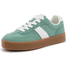 Rihero Women Platform Sneakers Comfortable Casual Shoes Vintage Inspired Non Slip Walking Tennis Shoes - Green - View 2