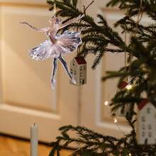 2pcs 2D Sparkling Dancer Christmas Decorations, 3.5-Inch Acrylic Dancer Dance Decorations, Dancer Christmaecorations, Tree Decorations Ballet Decorations