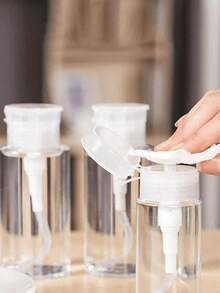 Clear Press Bottle, Reusable, Push Down Pump Dispenser, Empty Cosmetic Acetone Container Travel Bottle Pump Travel Accessories Dormitory Bathroom EssentialsTravel Essentials ,Travel Organizer For Beach ,Summer Vacation Back To School - Nhiều màu - Xem 4