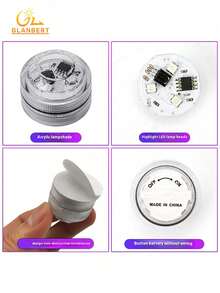 Reletech 8个GLANBERT新款汽车LED彩色氛围灯，带无线遥控器，LED装饰灯，底座灯，无需安装 - 彩色 - 查看 3