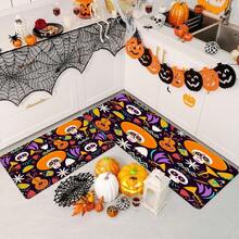 1pc Thickened 0.47 Inch/1.2cm Happy Cute Colour Skull And Musical Instruments Pattern Kitchen Mat, Non-Slip Polyester Floor Mat, Entrance Door Mat, Suitable For Laundry Room, Bedroom, Game Room Day Of The Dead Decoration - Multicolor - View 6