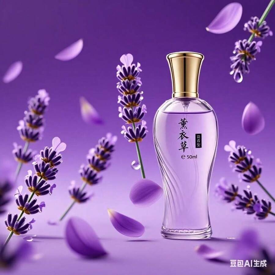 50毫升薰衣草女士香水:持久留香,优雅迷人,体验香水的奇妙魅力,适合情侣、约会、旅行、休闲、工作、购物及日常使用。 - 花卉印花 - 查看 1