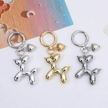 1 buc Unisex Balon Câine Breloc Aliaj În formă de Inimă Desene Animate Versatil Geantă/Chei Mașină Charm Cadou Accesorii Auto Geantă Charm Școală Drăguț Goth Y2K