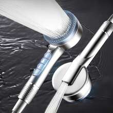 1pc/3pcs High Pressure Shower Head, Bathroom Shower Filter Spray Massage Handheld Shower Head/Set With 1.5m Shower Hose & ABS Holder Set