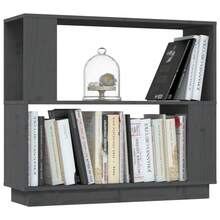 Bücherregal/Raumteiler Grau 80x25x70 cm Massivholz Kiefer - Grau - Übersicht 3