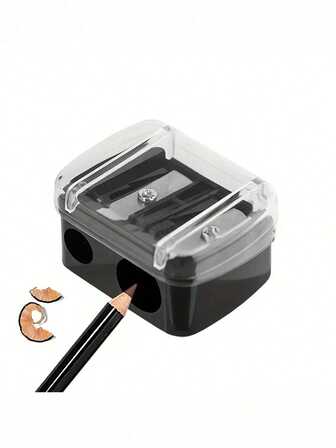 1pc/3pcs/6pcs Double Hole Lip Liner/Makeup Pencil Sharpener, Suitable For Eyebrow, Lip, Eyeliner Pencils, Gift For School Supplies, Microblading Eyebrow, Eyeliner And Makeup Pencil Sharpener, Double Hole Designed Sharpening Tool,Makeup,Cheap,Room Decor,Vanity,Travel,Bedroom,Makeup Accessories