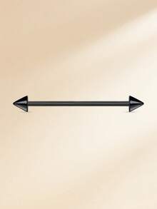 1pc Funky Stainless Steel Spiked 14G Industrial Barbell For Women Men For Daily Decoration, 32/35/38mm Industrial Piercing Jewelry Cartilage Earring Helix Conch Tragus Iindustrial Bar