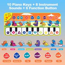 Kinder Musik Klaviermatte, berührungsempfindliches Spiel, Tanzspiel-Musikteppich mit Tier-/Instrumentengeräuschen, Klaviertastatur Frühförderungsspielzeug, Geschenk für Kleinkinder Jungen und Mädchen - Verschiedenfarbig - Übersicht 4