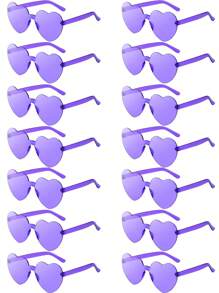 14pcs, 8pcs, 5pcs, 12pcs, 16pcs, 25pcs, 50pcs Heart Shaped Fashion Glasses, Elegant For Party And Everyday Use, All Seasons - Multicolor - View 10