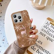 Funda para phone compatible con 16 Pro, 15/14 Plus. Diseño retro de piel sintética de oveja. Diseño artístico moderno en color marrón. Protección premium con acolchado suave, unisex. - Colores mixtos 1 - Ver 4