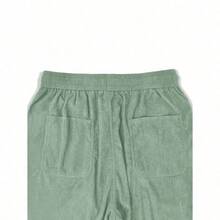 Men's Solid Color Casual Everyday Trousers Men's Streetwear Pants, Boy Friend Gifts, Back To School - 青碧色 - 查看 6