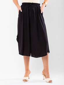 JIN SER Pentacurt Viscose Skirt Has Pocket - Black - View 2