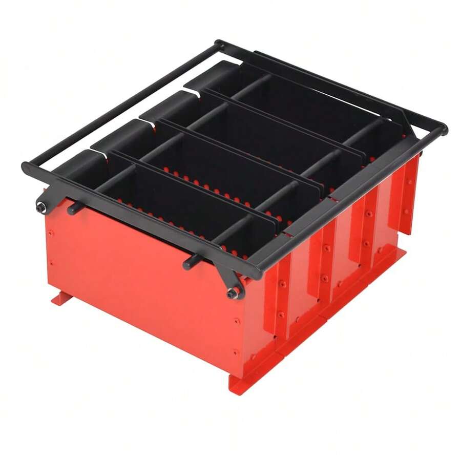 vidaXL Paper Log Briquette Maker Steel 15"X12.2"X7.1" Black And Red - Red - View 1