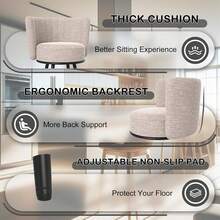 Bar Stools Set Of 2, 27" Tufted Modern Counter Height Bar Stools, Upholstered Barstools With Back & Footrest Metal Legs, Stools For Kitchen Island, Counter, Cafes, Dining Room (Beige) - Màu be - Xem 4