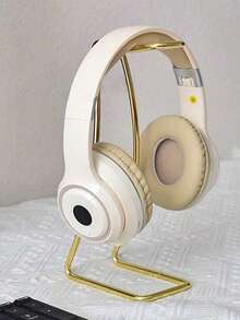 1pc Metal Headphone Stand, Desk Headphone Holder Suitable For All Headphone Sizes, Gold/Rose Gold/Silver - Multicolor - View 7