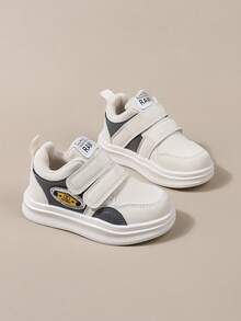 1 par de zapatos deportivos casuales de moda unisex con diseño de correa mágica dual de PU, antideslizantes y duraderos, adecuados para actividades al aire libre, senderismo, aplicables para otoño