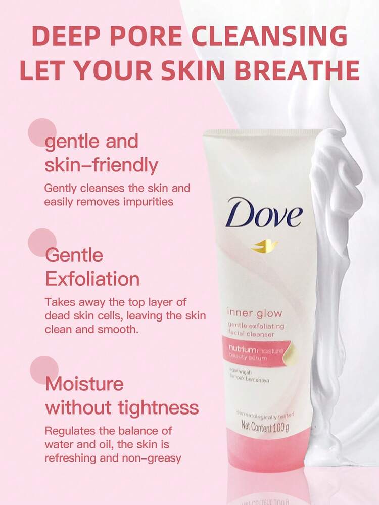 Dove 100克全新多芬洁面乳，适合日常去角质使用 - 新多芬潔面乳100g 去角質 - 查看 3