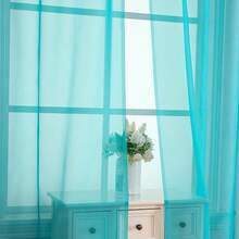 Turquoise Sheer Curtains 2 Panel Sets 84 Inch Length Transparent Light Weight Soft Window Panels For Study Room Living Room Bedroom Per Panel W42 X L84 Inches 1 Pair
