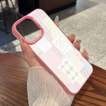 Floral Patchwork Mobile Phone Case, Designed With Delicate Flowers And Pastel Colors, Suitable For IPhone 16, 15, 14, 13, 12 And 11 Pro Models, Made Of TPU Material, And Provides Shockproof Protection. Perfect For Family, Friends, Children, Birthdays, Spring, Holidays, Boyfriends, Girlfriends, And Valentine's Day Gifts - 粉紅色CZ - 查看 6