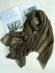 1条女士优雅纯色休闲轻薄围巾，用途广泛，适合日常佩戴、海滩度假、防晒、春秋季搭配连衣裙。 - A - 查看 47