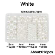 2 mm à 16 mm Perles rondes en ABS beige et blanc, cabochons de perles à moitié plats à moitié ronds, convenant pour la fabrication de bijoux DIY, l'artisanat, les accessoires, les vêtements, les chaussures, les sacs, la décoration des ongles et l'artisanat