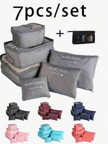 7pcs/6pcs/1pc Set Packing Cubes For Suitcases, Travel Luggage Packing Organizers, Shoe Bag, Clothing Underwear Bag, For Women & Man