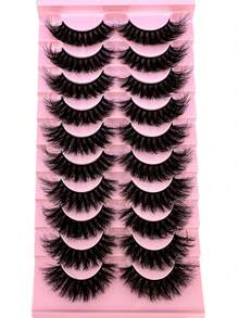 10 对 5D 仿貂皮睫毛，持久貂皮睫毛，自然逼真浓密 3D 假睫毛 - 濃密款 - 查看 4