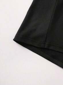 Camicia estiva da uomo a maniche corte, girocollo, con stampa di slogan e dipinti - nero - Visualizzare 6