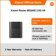 Router BE3600 UK Version – Dual Band WiFi 7 Wireless Router With 2.5G WAN/LAN Port 3600Mbps Speed 4 High-Gain Antennas WPA3 Encryption Mesh Support MiWiFi ROM Xiaomi Home App Control AX/BE Standard For Home Use - Black - View 1