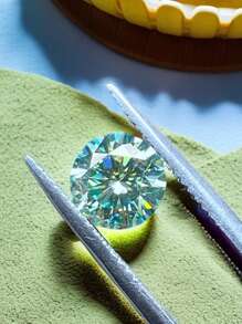 1 pieza de piedra suelta sintética de moissanita redonda de 5.0-8.0 mm y 0.5-2 ct de color azul-verde/verde amarillento, aplicable para monturas de joyería, uñas, anillos DIY, cadenas, aretes y accesorios