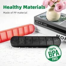 7-Day Pill Organizer Box, 1 Time Per Day, Arthritis Friendly Travel Pill Case, Medication Box With 7 Large Compartments For Vitamins & Supplements