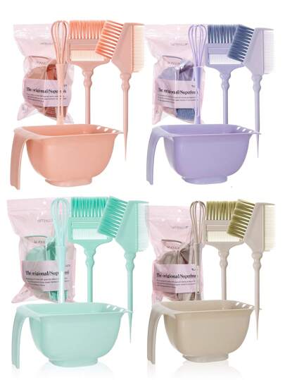 1/2/4件套龙纹染发工具套装 – 专业染发套装，配有防滑葫芦手柄和青铜蜈蚣造型 – 包括染发刷、调色碗、搅拌棒和梳子 – 传统中国艺术与现代美发造型的完美融合 – 适用于美发沙龙、理发店和DIY居家染发 – 符合人体工学，易于清洁 – 是造型师、美容爱好者和东方设计爱好者的完美礼物。