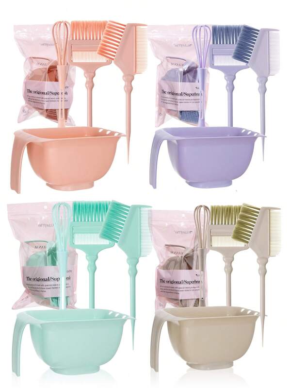 1/2/4件套龙纹染发工具套装 – 专业染发套装，配有防滑葫芦手柄和青铜蜈蚣造型 – 包括染发刷、调色碗、搅拌棒和梳子 – 传统中国艺术与现代美发造型的完美融合 – 适用于美发沙龙、理发店和DIY居家染发 – 符合人体工学，易于清洁 – 是造型师、美容爱好者和东方设计爱好者的完美礼物。