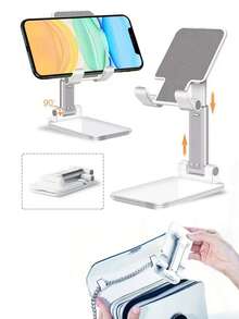 1pc Personalized Customization Adjustable & Foldable Mobile Phone Holder, Portable Slouchy Desk Stand, Non-Slip Plastic Tablet Stand, Battery-Free