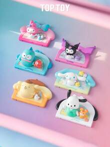 Miniso TOPTOY 三丽鸥家族冰箱贴系列盲盒收藏品，可爱女孩礼物，小雕像装饰 - 彩色 - 查看 9