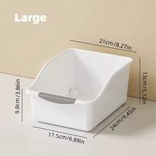 1 Juego de Cestas de Almacenamiento Apilables de Plástico Curvo - Cestas de Clasificación de Plástico Multiusos, Organizador del Hogar con Diseño Deslizante para Gabinetes de Cocina, Despensas, Debajo de Fregaderos - Ideal para Artículos de Limpieza, Cestas de Almacenamiento para Gabinetes de Baño, Organizadores Debajo del Fregadero | Diseño Minimalista | Plástico Duradero, Organizador y Almacenamiento de Cocina