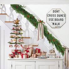 6 pies de guirnalda de pino de Norfolk para Navidad, guirnalda de pinos densos y realistas, guirnalda de follaje artificial de pino y ciprés para decoración navideña del hogar, chimenea, mesa, jardín y exterior