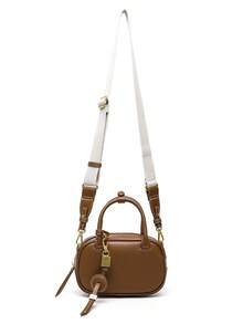 Dedoo 包包手提包偏好包型2025新款小众复古撞色手拎小包搭配洋气斜挎帆布小包单肩保龄球包