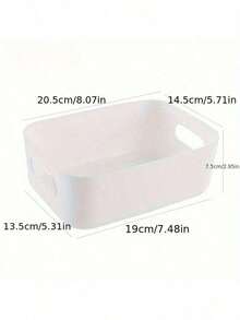 5 Pieces White Storage Boxes, Desk Organizer, Home Cosmetic Storage Boxes, Sundries And Snacks Storage Boxes For Bathroom/Kitchen/Bedroom, Food Storage Boxes For Kitchen Refrigerator, Pen Storage Boxes For Classroom, Home Decor, Party & Christmas Storage - Multicolor - View 2