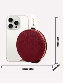 Ví đựng trang sức mini, ví đựng tiền xu nhỏ cho nữ, móc khóa du lịch đa chức năng, hộp đựng trang sức thể thao di động, hộp đựng trang sức mini, hộp trưng bày móc khóa, ví đựng tiền xu có khóa kéo kiểu cổ điển, túi bỏ túi, màu trơn, túi đựng tiền xu tròn, có móc khóa - Nhiều màu sắc để lựa chọn - Nhiều màu - Xem 9