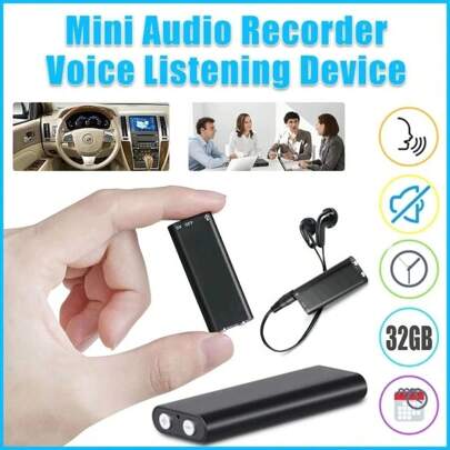 Mini Voice Recorder, Digtal Voice Recorder Spy Hidden Pocket Tape Recorder With Playback For Lectures, Meetings,  8 Hours Handheld Audio Recorder, USB Charge, Password