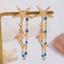 Summer Starfish & Sea Turtle Earrings, Beach Style Earrings, Bohemian Jewelry Earrings For Women